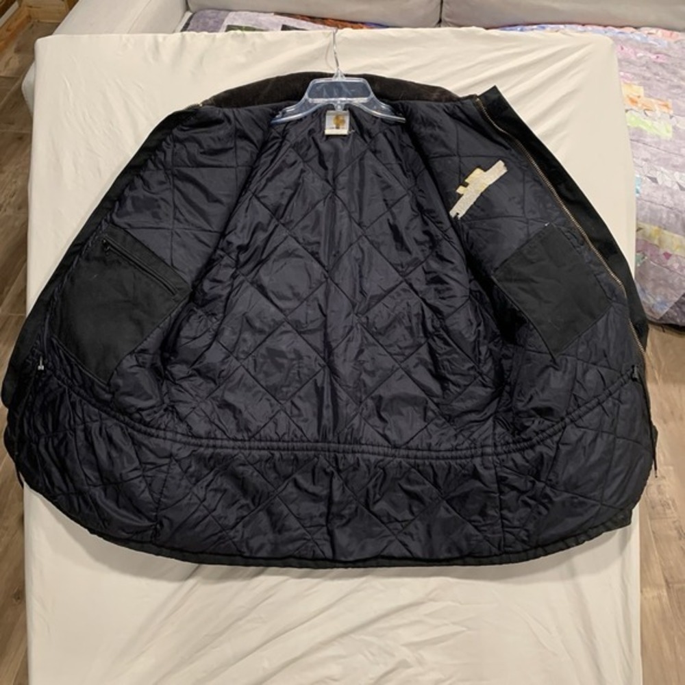 Carhartt Quilt-Lined Black Jacket C55 XL Regular Men's Duck Canvas Coat Arctic - Picture 6 of 13